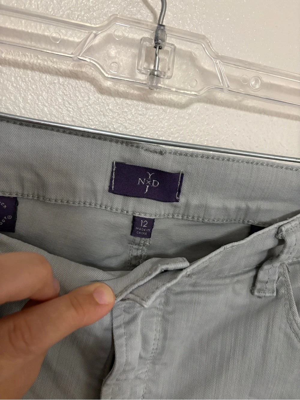 NYDJ Women's Casual Crop Jeans in Light Gray Green 12